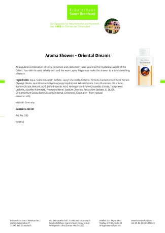 Krauterhaus Sanct Bernhardt Aroma Shower – Oriental Dreams, 250 мл