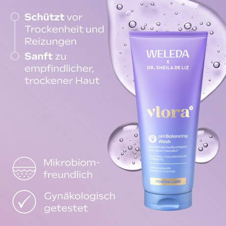 WELEDA pH Balancing Wash, 200 ml, Мягкое средство pH Balancing Wash для наружной интимной гигиены, 200 мл