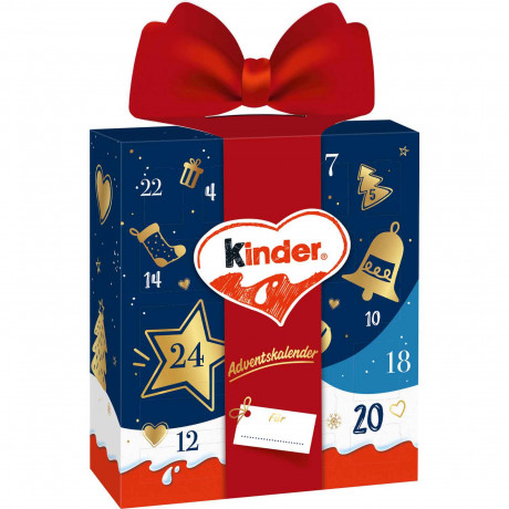 kinder Mix Geschenk Adventskalender 2026, Адвент-календарь 2026 kinder Mix в форме подарка, 24 сладости, 214 г