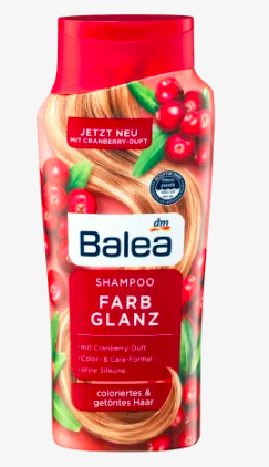 Balea Shampoo Farbglanz, Шампунь для волос с витаминами В3 и В5 и экстрактом клюквы, 300 мл