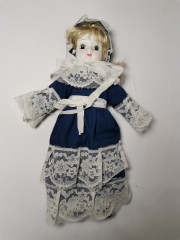 German Doll, Немецкая винтажная кукла в красивом платье, фарфор, 30см, 1970г.