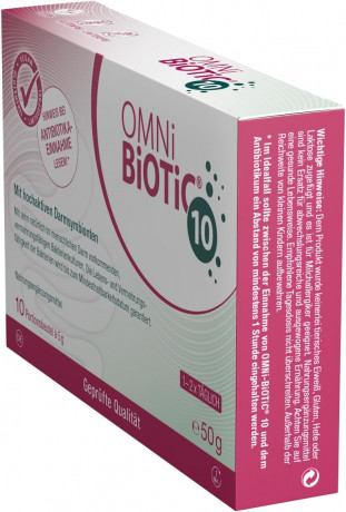 OMNI-BIOTIC 10, 10x5g, Комплекс бактерий Омни Биотик 10 штаммов бактерий для микрофлоры кишечника, Германия, 10 саше х 5 грамм