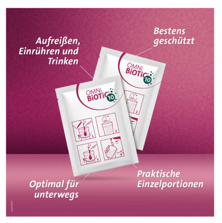 OMNI-BIOTIC 10, 10x5g, Комплекс бактерий Омни Биотик 10 штаммов бактерий для микрофлоры кишечника, Германия, 10 саше х 5 грамм