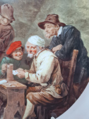 Seltmann Weiden Bavaria Декоративная тарелка &quot;Игра в карты&quot;, 27см, Германия, 1960-70гг.