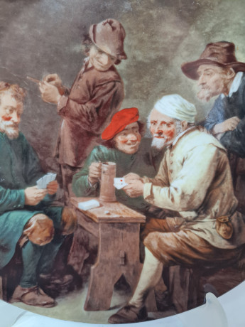 Seltmann Weiden Bavaria Декоративная тарелка "Игра в карты", 27см, Германия, 1960-70гг.