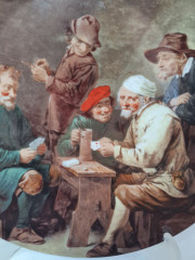 Seltmann Weiden Bavaria Декоративная тарелка &quot;Игра в карты&quot;, 27см, Германия, 1960-70гг.
