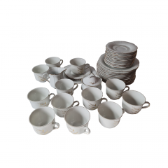 Winterling Markteluthen Bavaria Изысканный фарфоровый сервиз на 12 персон с позолотой и рельефным рисунком, Германия, 1960-70гг.