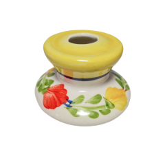 Decorado Amano Подсвечник с ярким цветочным рисунком, ручная роспись, 4 x 7 см, Италия, 1960-70гг.