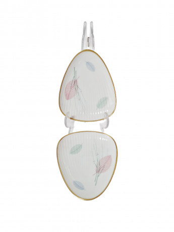 Тарелки сервировочные винтажные Thomas, треугольная форма, 2 шт., фарфор, Германия, 1960-70гг.