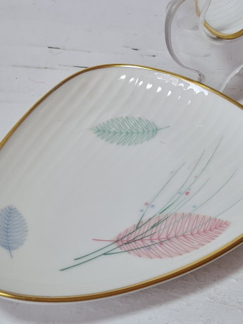 Тарелки сервировочные винтажные Thomas, треугольная форма, 2 шт., фарфор, Германия, 1960-70гг.