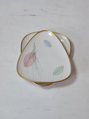 Тарелки сервировочные винтажные Thomas, треугольная форма, 2 шт., фарфор, Германия, 1960-70гг.