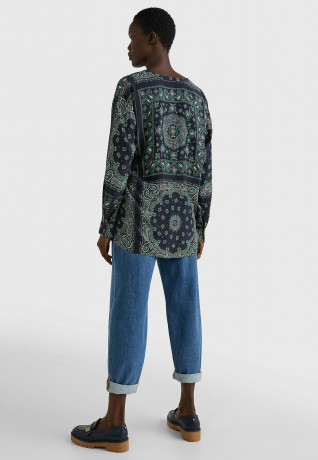 Tommy Hilfiger BANDANA VIS RELAXED BLOUSE Blouse placed bandana  desert sky BANDANA VIS RELAXED BLOUSE Блузка размещенная бандана небо пустыни