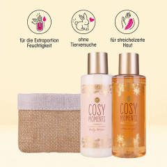 Accentra Shower Set Women's Gift Set Cosy Moments in Beautiful Jute Gift Box Подарочный набор для душа для женщин Cosy Moments в красивой подарочной коробке