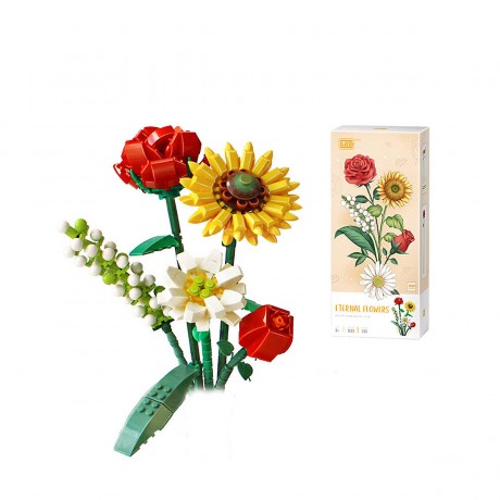 Vicabo Blumenstrauss Bausteine Konstruktionsspielzeug fur Kinder Букет цветов строительные блоки строительные игрушки для детей