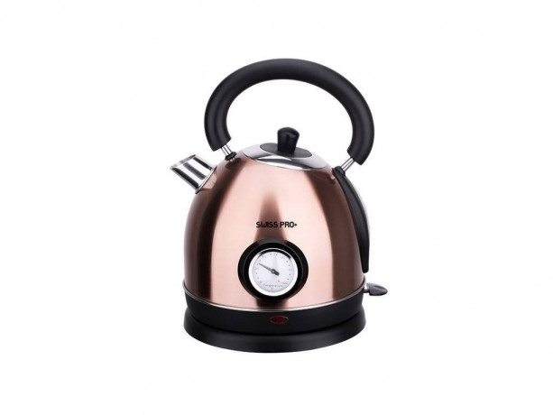 SWISS PRO+ SWISS PRO+ Wasserkocher Swiss Pro Retro Wasserkocher Kontrollanzeige 2200W 1,8L Edelstahl, 2200 W caramel Чайник SWISS PRO+ Swiss Pro Retro чайник с дисплеем, 2200 Вт, 1,8 л, нержавеющая сталь, 2200 Вт