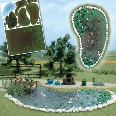 Busch Busch Modelleisenbahn Gartenteich Set Садовый пруд Busch модели железной дороги