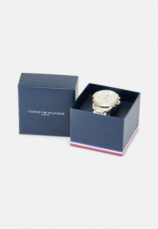 Tommy Hilfiger CASE BEZEL DIALBRACELET Chronograph watch silver-coloured/gold-coloured БРАСЛЕТ CASE BEZEL DIAL BRACELET Часы с хронографом серебристый/золотистый