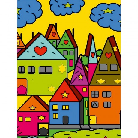 CALVENDO Puzzle CALVENDO Puzzle Dorf Popart Пазл CALVENDO пазл деревня поп-арт