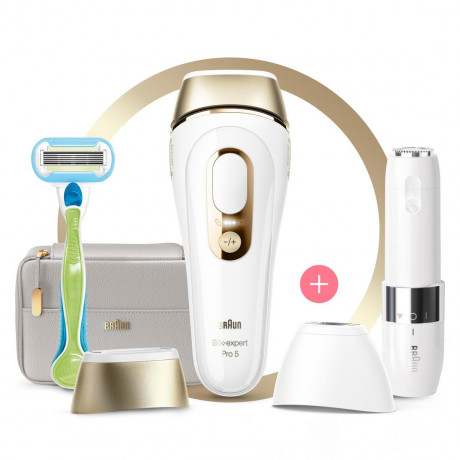Braun IPL System quot;Silk-expert Pro PL5159 + Mini-Gesichtsrasiererquot; in Rosegold & Weiss Система IPL "Silk-expert Pro PL5159 + Mini Face Shaver" из розового золота и белого
