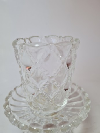 Partylite Taiwan Хрустальный подсвечник, 9см x 11см, Тайвань, 1970-80гг.