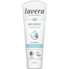 LAVERA Basis Sensitiv Handcreme, 75 ml, Лавера Крем для рук Базис Сенситив, био-алоэ вера и масло ши, питание и защита, 75 мл