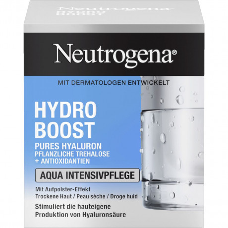 Neutrogena Hydro Boost Aqua Intensivpflege, 50 ml, Neutrogena Hydro Boost Aqua Интенсивный увлажняющий крем с гиалуроновой кислотой и трегалозой для сухой кожи, 50 мл