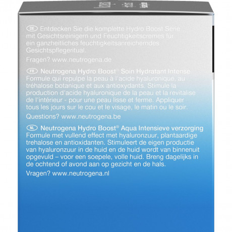 Neutrogena Hydro Boost Aqua Intensivpflege, 50 ml, Neutrogena Hydro Boost Aqua Интенсивный увлажняющий крем с гиалуроновой кислотой и трегалозой для сухой кожи, 50 мл