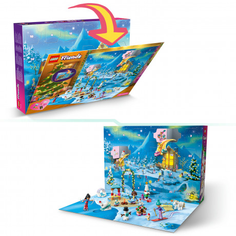 LEGO Friends Adventskalender 2026 42698, LEGO Friends адвент-календарь 2026 с Новой, Лианн, Алией и зимними животными, 211 деталей, от 6 лет