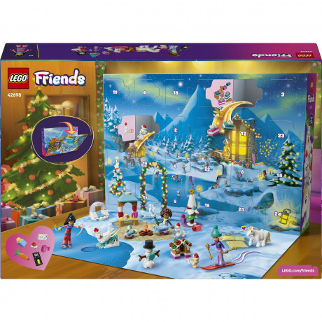 LEGO Friends Adventskalender 2026 42698, LEGO Friends адвент-календарь 2026 с Новой, Лианн, Алией и зимними животными, 211 деталей, от 6 лет