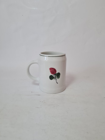 Кружка пивная винтажная Lilien Porzellan Austria с яркими цветами, ручная роспись, фарфор, 11.5 см, Австрия, 1960-70гг.