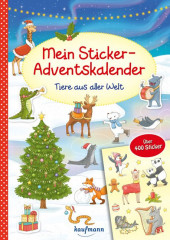 Mein Sticker-Adventskalender 2026, детский адвент-календарь-альбом с животными, 24 сцены и более 400 наклеек