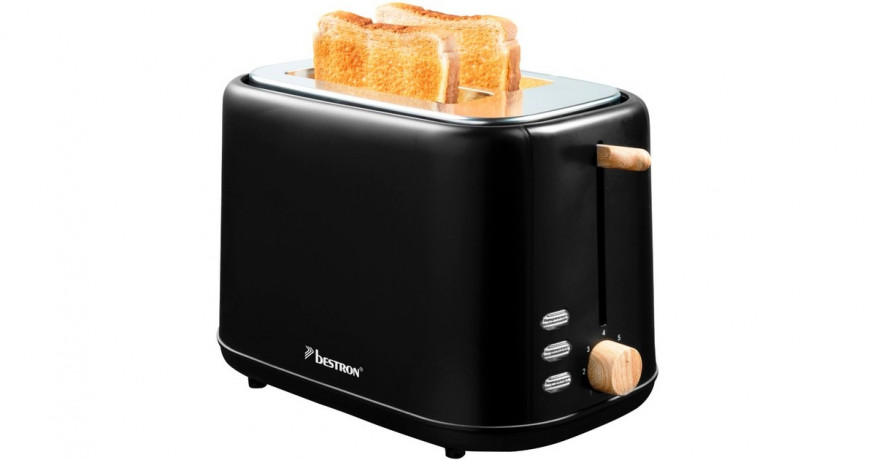 Bestron Bestron Toaster ATO850BW schwarz/holz, 800 Watt, fur 2 Scheiben Toast schwarz/holz Тостер Bestron ATO850BW черный/дерево, 800 Вт, на 2 ломтика тостов