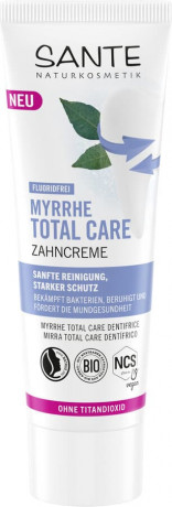 SANTE Myrrhe Total Care Zahncreme, 75 ml, Санте Зубная паста Total Care с миррой, био-зелёным чаем и ксилитом, без фтора, 75 мл