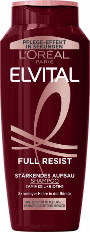L'Oreal Paris Elvital Full Resist Staerkendes Aufbau Shampoo, 400 ml, Укрепляющий шампунь с аминексилом, биотином и аргинином для ослабленных волос против ломкости, 400 мл
