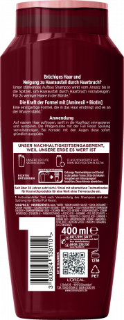 L'Oreal Paris Elvital Full Resist Staerkendes Aufbau Shampoo, 400 ml, Укрепляющий шампунь с аминексилом, биотином и аргинином для ослабленных волос против ломкости, 400 мл