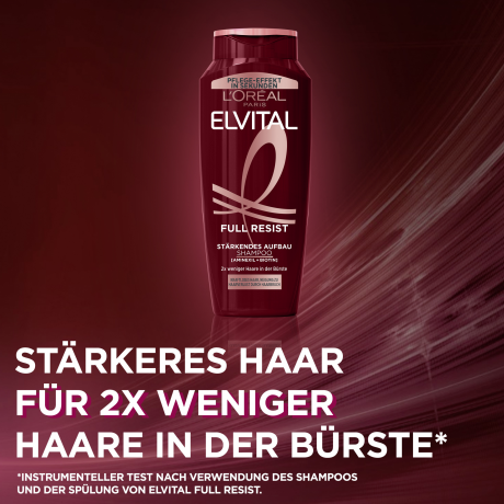 L'Oreal Paris Elvital Full Resist Staerkendes Aufbau Shampoo, 400 ml, Укрепляющий шампунь с аминексилом, биотином и аргинином для ослабленных волос против ломкости, 400 мл
