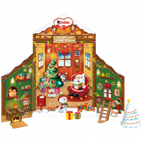 kinder Nordpol Haus Adventskalender 2026, Адвент-календарь 2026 kinder Nordpol Haus, домик с 24 шоколадными сладостями, 213 г