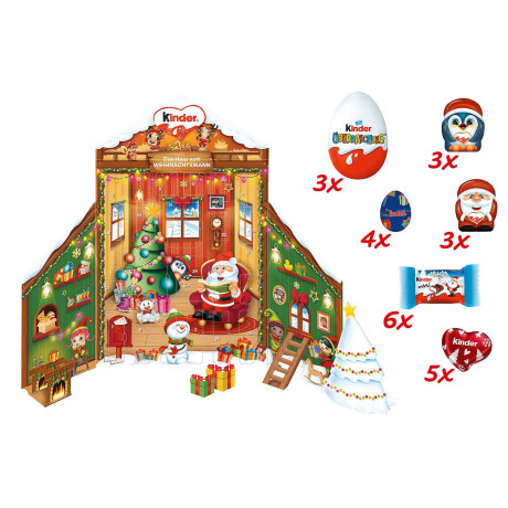 kinder Nordpol Haus Adventskalender 2026, Адвент-календарь 2026 kinder Nordpol Haus, домик с 24 шоколадными сладостями, 213 г