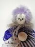German Clown, Немецкая винтажная кукла Клоун с фиолетовыми волосам в штанах шароварах, фарфор, 35см, 1980-1985гг
