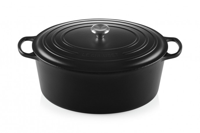 Le Creuset LE CREUSET Br\u00e4ter oval SIGNATURE schwarz LE CREUSET Br>4ter овал SIGNATURE