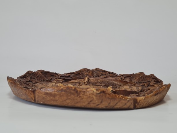 German Wood Винтажное деревянное панно "Бад-Райхенхалль", ручная работа, 23см, Германия 1950-60гг.