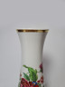 Creidlitz Bavaria Фарфоровая белая ваза с позолоченным ободком и ярким рисунком "Красные цветы", 22смx10см, Германия, 1960-70гг.
