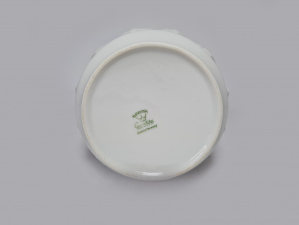 Creidlitz Bavaria Фарфоровая белая ваза с позолоченным ободком и ярким рисунком "Красные цветы", 22смx10см, Германия, 1960-70гг.