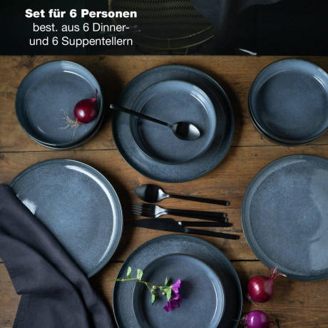 Moritz & Moritz Moritz & Moritz Tafel Service 12-tlg Blau blau Столовый сервиз Moritz &amp; Moritz, 12 предм., синий
