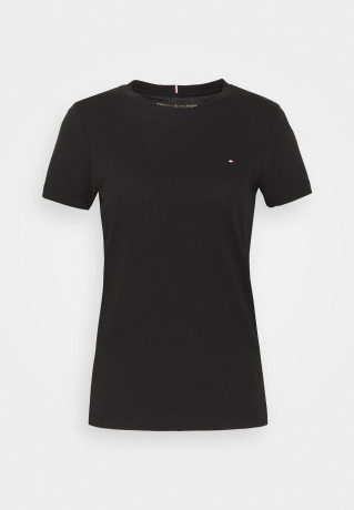 Tommy Hilfiger HERITAGE CREW NECK TEE Basic T-shirt black ФУТБОЛКА HERITAGE CREW NECK Базовая футболка черный