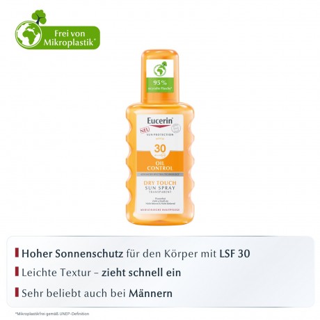 Eucerin Sun Oil Control Body Transp.Spray LSF 30  Прозрачный спрей для тела Sun Oil Control SPF 30