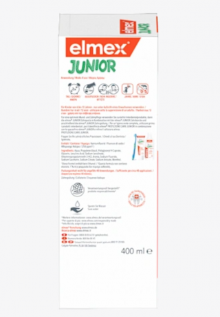 elmex Mundspulung Kariesschutz Junior, 6-12 Jahren 400 ml, Детский ополаскиватель для полости рта от кариеса, 6-12 лет, 400 мл