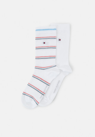 Tommy Hilfiger WOMEN SOCK COASTAL STRIPE TENCEL 2 PACK Socks white ЖЕНСКИЕ НОСКИ COASTAL STRIPE TENCEL 2 PACK Носки белый