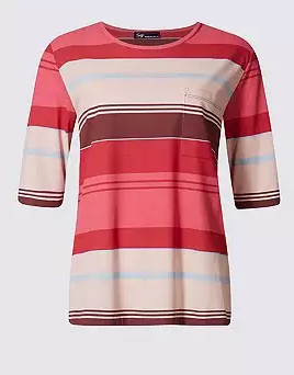 Marks & Spencer футболка с короткими рукавами, ткань с полосками, 1 шт