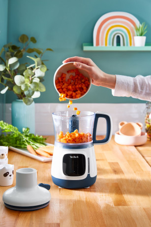 Tefal Tefal Stabmixer HB55W4 Yummy Gourmet Babynahrungszubereiter, 600 W, inkl. Stabmixer, Spatel, Messbecher, Keramikvorratsbehalter,Rezeptbuch  Ручной блендер Tefal HB55W4 Прибор для приготовления детского питания Yummy Gourmet, 600 Вт, включая ручной б